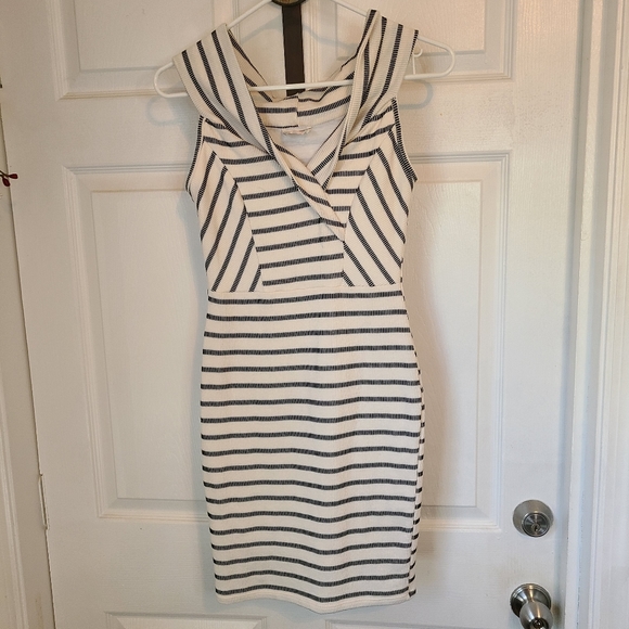 (1171) Hottie World Woman's Sleeveless Midi Dress, Small Color: Black/White - Picture 2 of 10